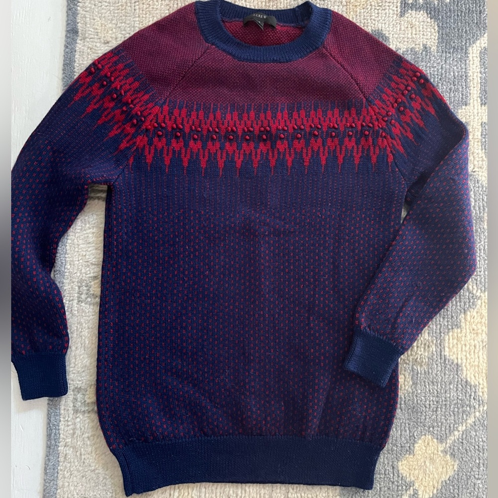 J crew merino wool fair isle sweater